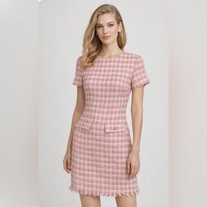 NWT BeBop Pink and White Tweed Mini Dress Sz S